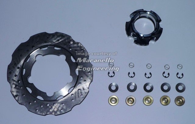 REAR BRAKE DISC 195X18MM SELF-VENTILATED FLOATING (COMPLETE) - Click Image to Close